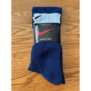 Vintage Nike Swoosh Deadstock NWT Navy Striped Socks NOS 6 1/2-12